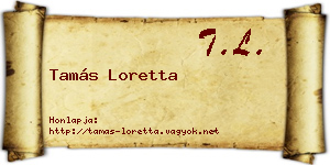 Tamás Loretta névjegykártya