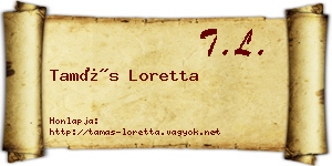 Tamás Loretta névjegykártya